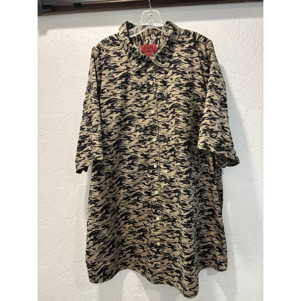 Foundry Tiger Camo Button Down Shirt Mens 4XLT Big Tall Streetwear Y2K